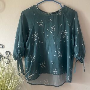Papermoon Blue Boxy Blouse with 3/4 Sleeves